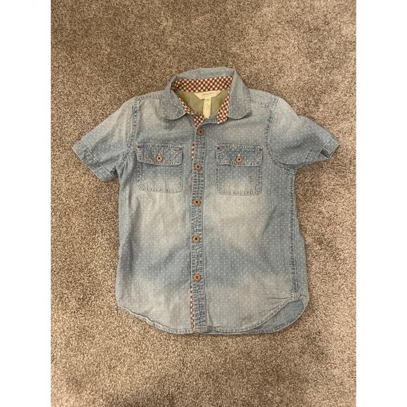 Matilda Jane x Joanna Gaines Boys Home for Dinner Chambray Button Down, sz 6 - Picture 1 of 5